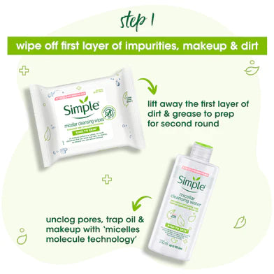 Cleansing Combo +Double  micellar cleansing wipes- (200ml + 150ml + 25 wipes)
