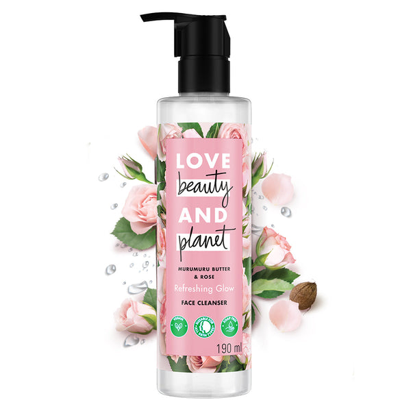 Love Beauty And Planet Refreshing Glow Face Cleanser 190ml|| with Murumuru Butter & Rose|| Soap-Free & Suitable For All Skin Types