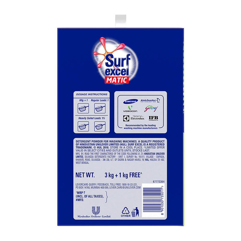 Surf Excel Matic Powder Top Load 3kg